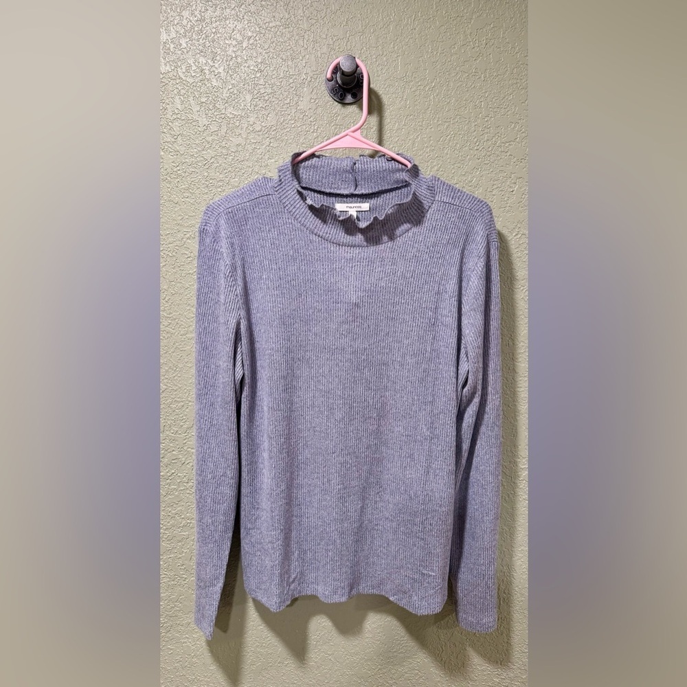Maurices Heather Gray Ribbed Sweater Size L NWT